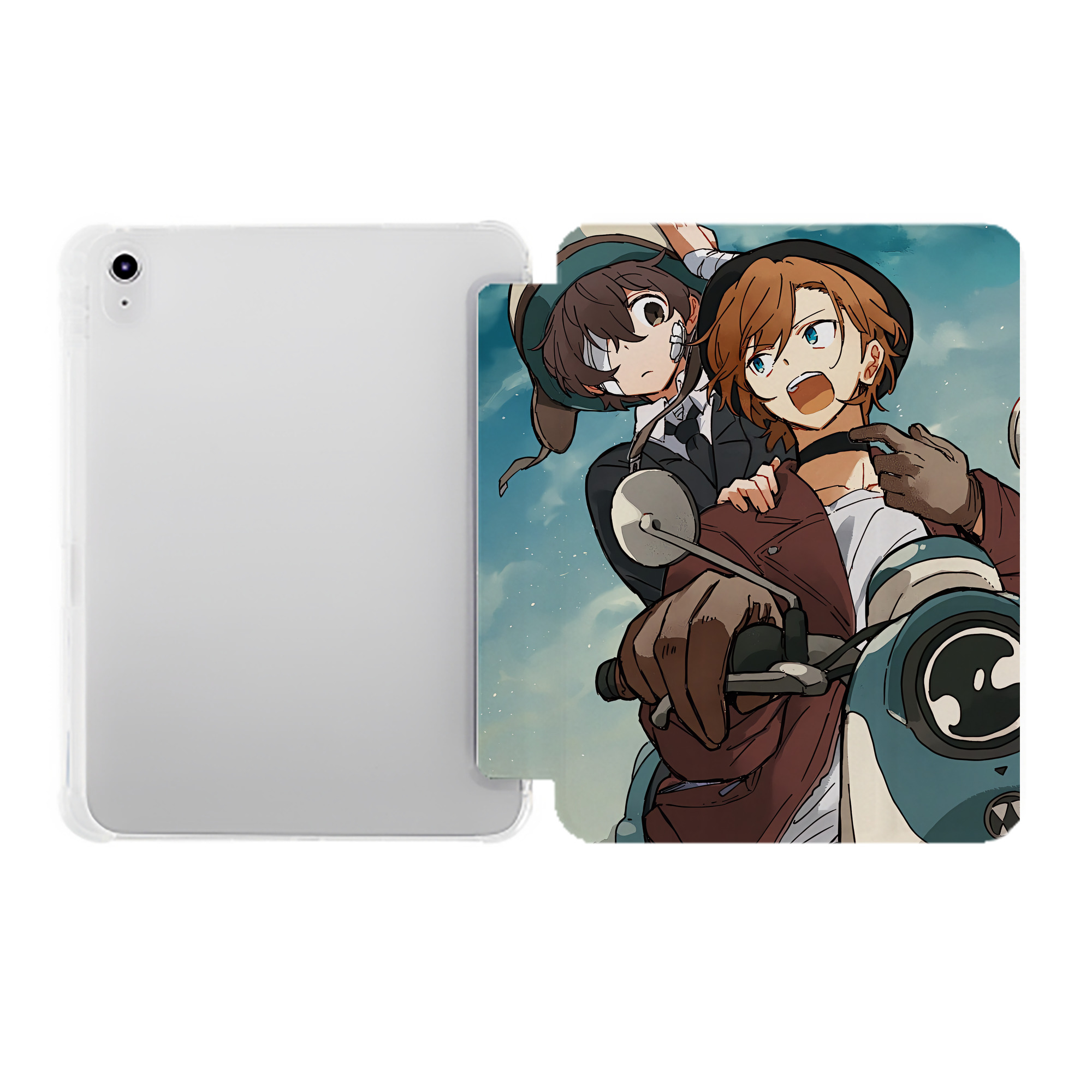 （画像用） 文豪ストレイドッグス Bungo Stray Dogs IPad ケース ペン収納付き 三つ折りスタンド PUレザー×シリコン 対応機種9.5/10.5/10.9インチ
